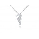 EDP9823 S/S SEAHORSE W/ CZ PENDANT