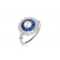 EDR9060 S/S BLUE SPINEL WREATH RING