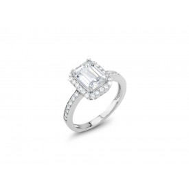 EDR9272 S\S EMERALD CUT CZ RING