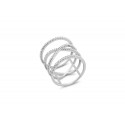 GIR5056 S/S SPIRAL RING W/ CZ