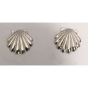 RAATE51S STERLING SILVER SCALLOP SHELL POST EARRINGS