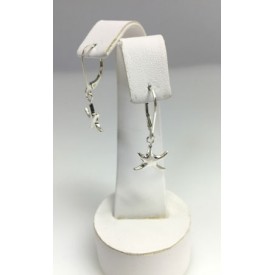 RD1586L86ES Sterling Silver Dancing Starfish Leverback Earrings