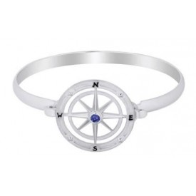 ENB328S S/S Compass Rose with Sapphire