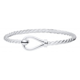 ENB3033 S/S Loop & Ball /Twisted Wire bracelet