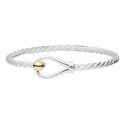 ENBT033 14KT & S/S Loop & ball bracelet