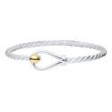 ENBT033 14KT & S/S Loop & ball bracelet