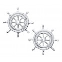 ENE3020 S/S Ships Wheel stud earrings