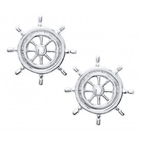 ENE3020 S/S Ships Wheel stud earrings