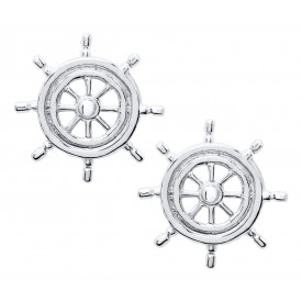ENE3020 S/S Ships Wheel stud earrings