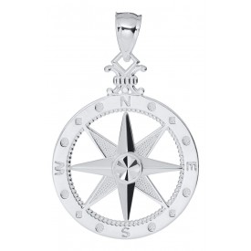 ENP3024 SS COMPASS ROSE NECKLACE-26MM