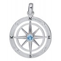 ENP328B SS COMPASS ROSE PENDT.W/BL.TOP