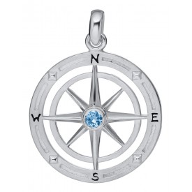 ENP328B SS COMPASS ROSE PENDT.W/BL.TOP