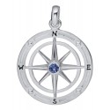 ENP328S SS COMPASS ROSE PENDT.W/SAPHRE