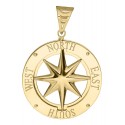 ENP4007 14K COMPASS ROSE NECKLACE-22MM