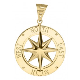 ENP4007 14K COMPASS ROSE NECKLACE-22MM