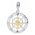 ENPT010 SS/14K COMPASS ROSE NECKLACE