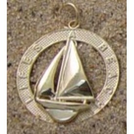 RA121LBC Lifes a Beach Small Sailboat Charm