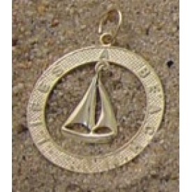 RA8LBC Lifes a Beach Large Sailboat Charm