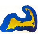 Handmade Cape Cod Map Wall Picture Brass on Blue Aluminum