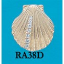RA38D Large Scallop Shell with 24  Points of Diamonds Pendant 
