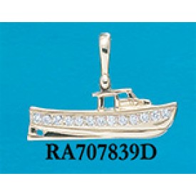 RA707839D Lobster Boat Pendant with 39 Points of Diamonds