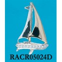 RACR05024D Sailboat with 24 Pts. of Diamonds Pendant