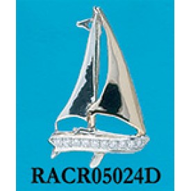 RACR05024D Sailboat with 24 Pts. of Diamonds Pendant