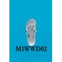 RAM1WWD02 Small White Gold Flip Flop with Satin Back and 2 Pts. Diamonds