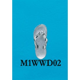 RAM1WWD02 Small White Gold Flip Flop with Satin Back and 2 Pts. Diamonds