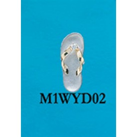 RAM1YW Small White Gold Flip Flop with Polished Back and 2 Pts. Diamonds