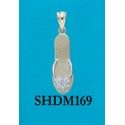 RASHDM169 Small Yellow Gold Flip Flop with 7 Points of Diamonds Pendant