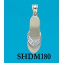 RASHDM180 Small Yellow Gold Flip Flop with 7 Points of Diamonds Pendant 