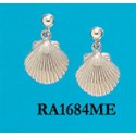 RA168PER Medium Flat Nantucket Scallop Shell Earrings