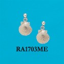 RA170 Small Flat Nantucket Scallop Shell Earring