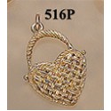 RA516P Woven Heart Basket Pendant 