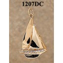 RA1207DC Large Sailboat with 24 Pts. of Diamonds Charm 