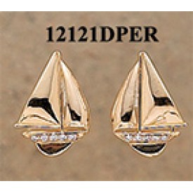 RA12121DPER Sailboat with 21 Pts. of Diamonds Earrings