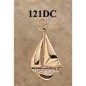 RA121DC Sailboat with 10.5 Pts. of Diamonds Charm 