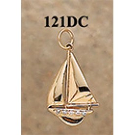 RA121DC Sailboat with 10.5 Pts. of Diamonds Charm 