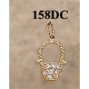 RA158DC Tiny Nantucket Basket with 22 Pts. of Diamonds Pendant