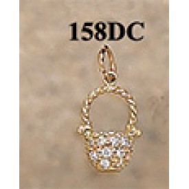 RA158DC Tiny Nantucket Basket with 22 Pts. of Diamonds Pendant