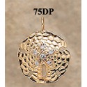 RA75DP Large Sanddollar with 25 Pts. of Diamonds Pendant 