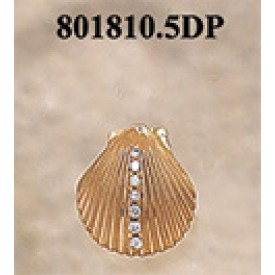 RA801810.5DP Scallop with 10.5 Points of Diamonds Pendant 