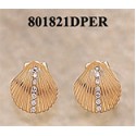 RA801821DPER Scallop Shell with 21 Pts. of Diamond Earrings 