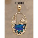 RARD238 (C3010) Opal Lighthouse and Sailboat Charm