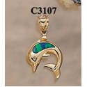 RARD274 (C3107) Opal Large Dolphin Charm 