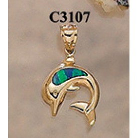 RARD274 (C3107) Opal Large Dolphin Charm 