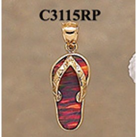 RARD205 (C3115RP) Opal Red Flip Flop Charm 