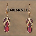 RARD205L86 (E6016RNLB) Opal Red Flip Flop Earrings