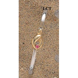 RALCT4MB Lobster Claw with Pink Tourmaline Bangle 